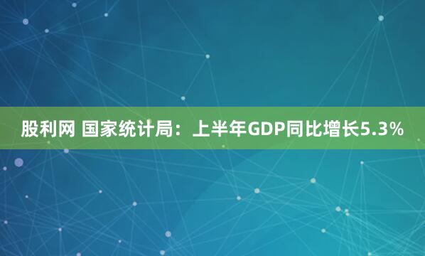 股利网 国家统计局：上半年GDP同比增长5.3%
