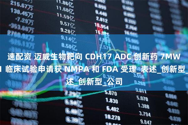 速配资 迈威生物靶向 CDH17 ADC 创新药 7MW4911 临床试验申请获 NMPA 和 FDA 受理_表述_创新型_公司