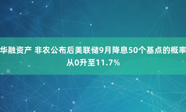 华融资产 非农公布后美联储9月降息50个基点的概率从0升至11.7%